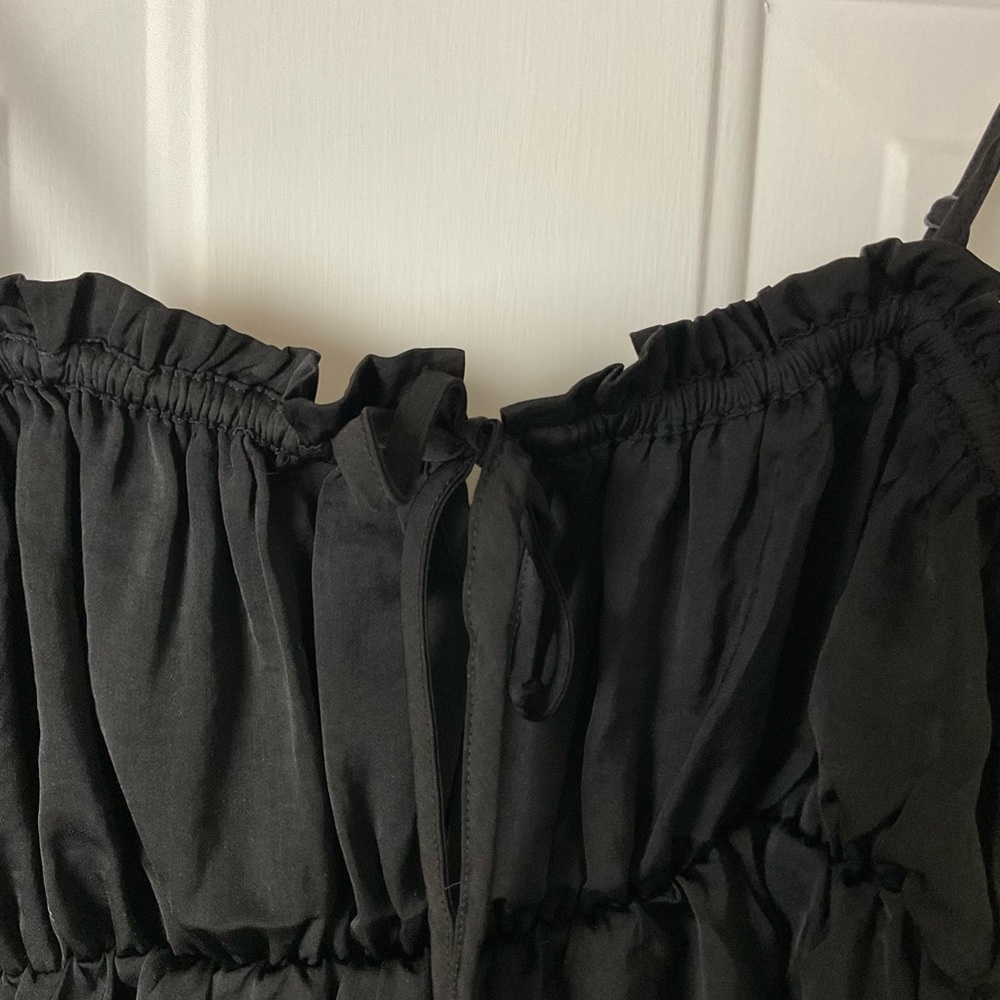 American Eagle Outfitters Black Satin Cropped Cami Top Size Small - Picture 6 of 6